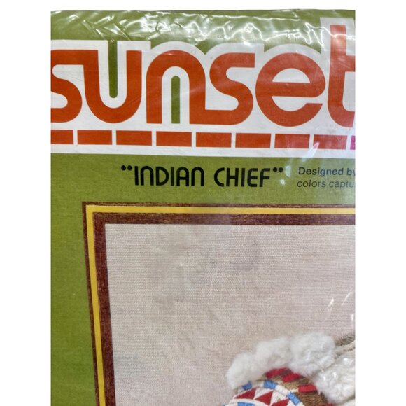 Sunset Stitchery "Indian Chief" Native American Embroidery Kit - Picture 2 of 4